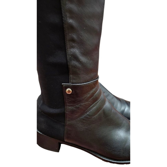 STUART WEITZMAN Leather Knee High Black Riding Boots Size 8 - Picture 6 of 15